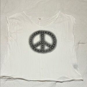 White Peace Sign Women's Top